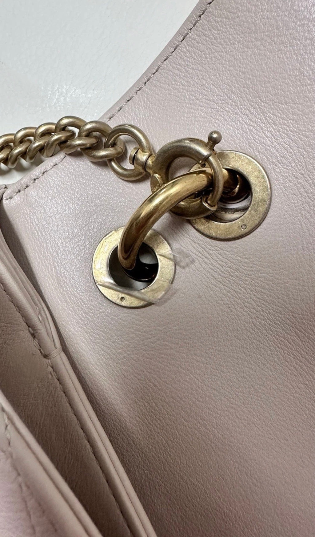 CHANEL 31 Rue Cambon Cream Colored Lambskin Chevron Top Handle Crossbody with Elaphe Snakeskin Strap & Handle