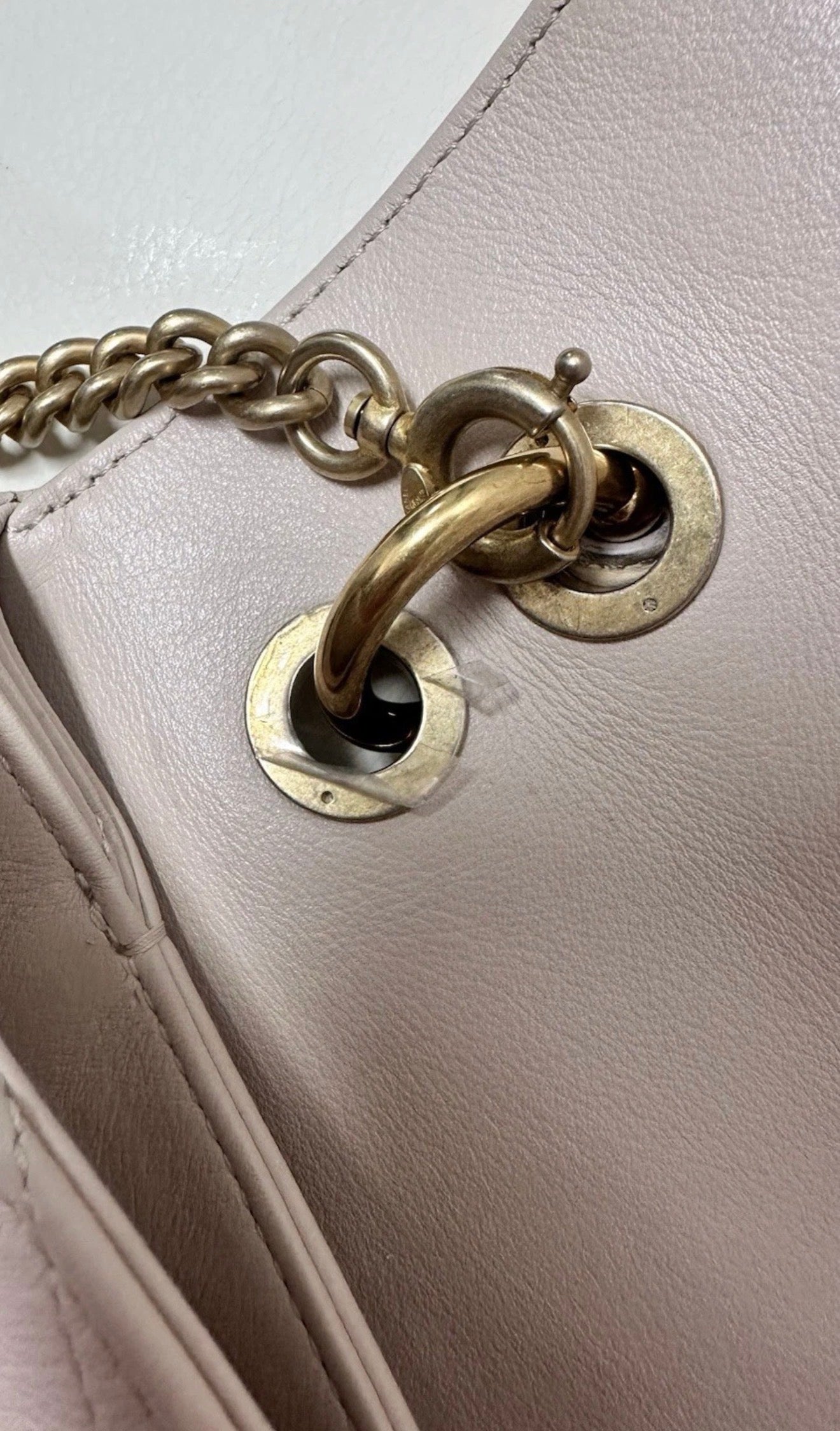 CHANEL 31 Rue Cambon Cream Colored Lambskin Chevron Top Handle Crossbody with Elaphe Snakeskin Strap & Handle